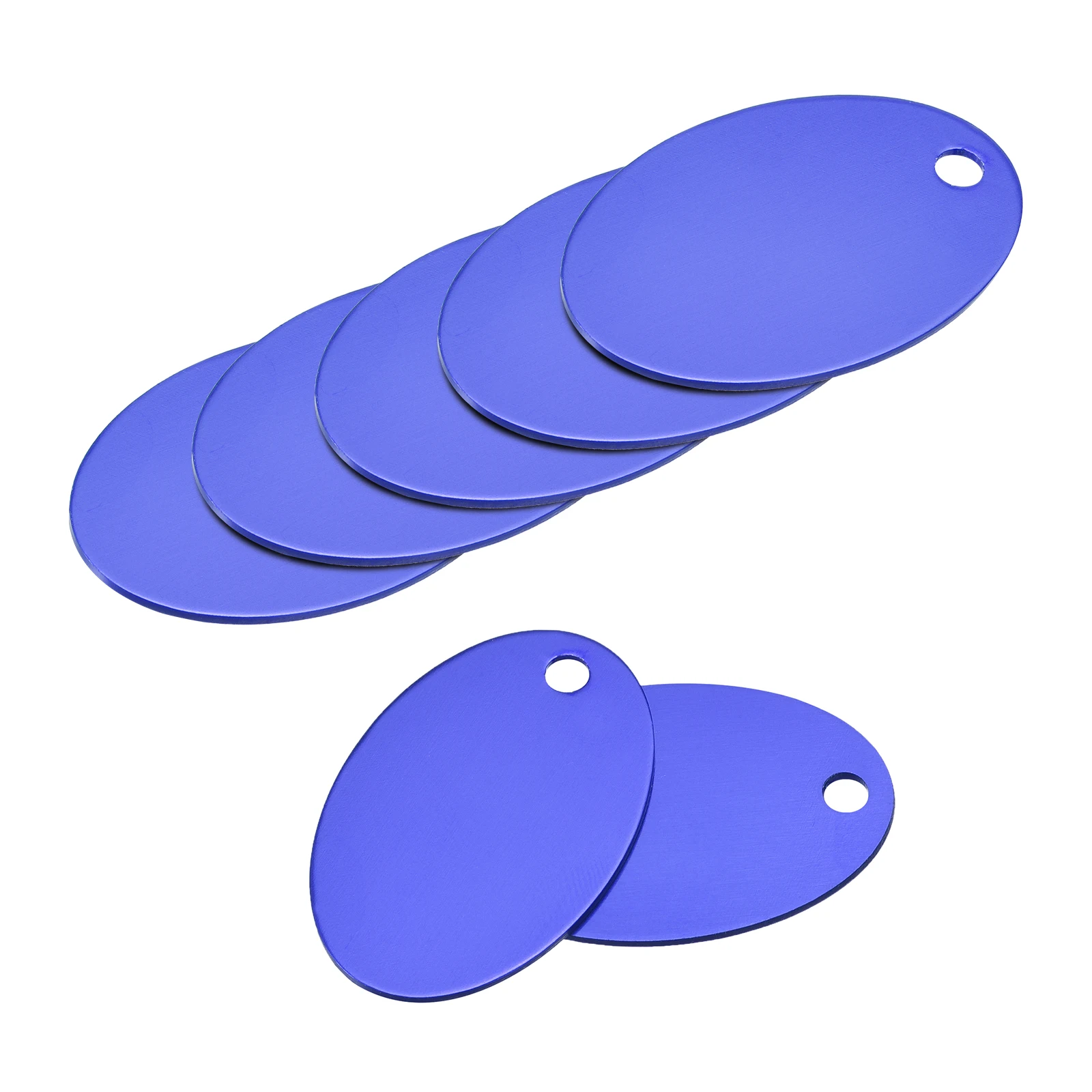 

uxcell 25pcs Metal Oval Stamping Blank DIY Label Aluminum Tags 25x38mm Blue