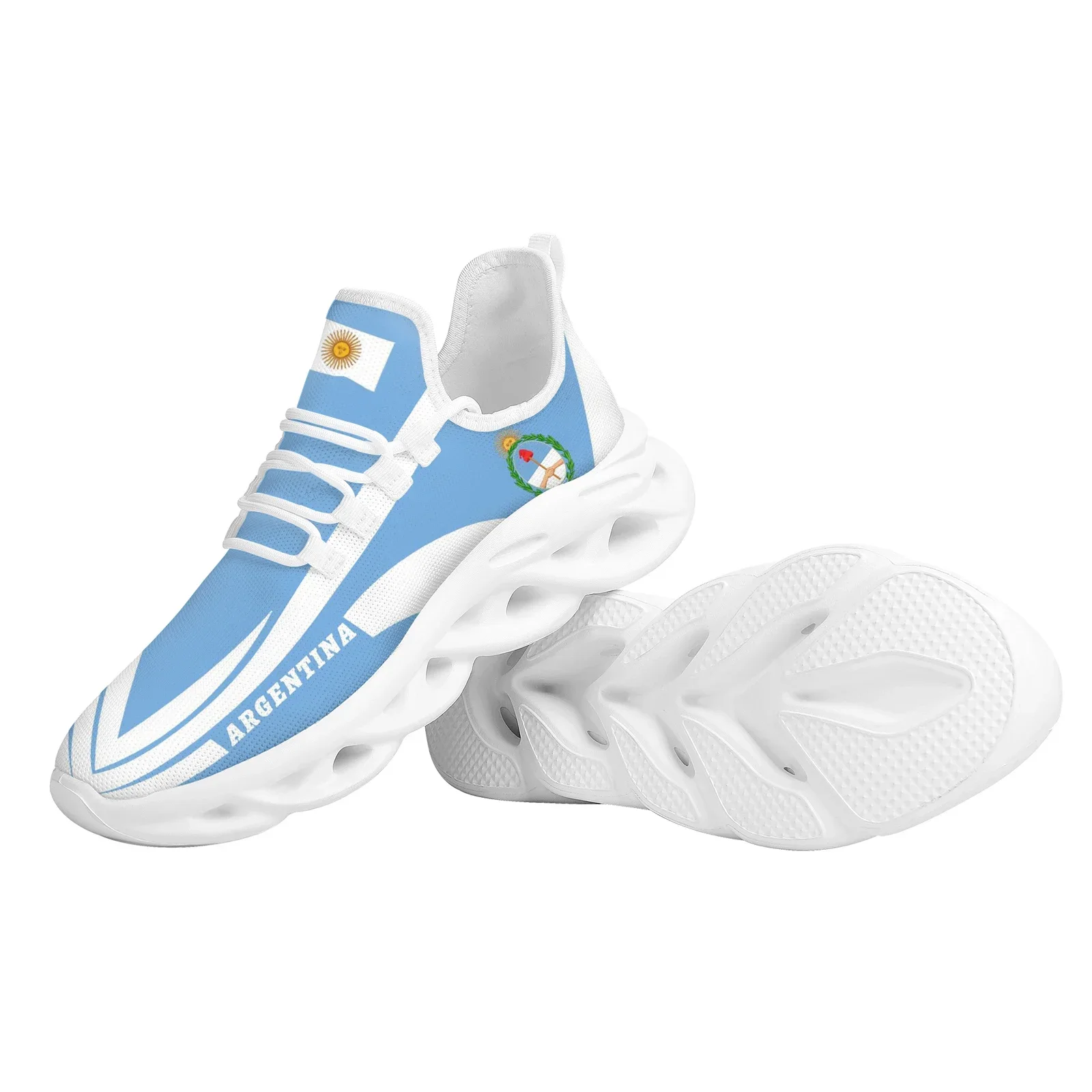 Argentina Sun Olive Branch National Emblem Design Sneakers Breathable Mesh Casual Vulcanized Shoes Lace-Up Basketball Shoes