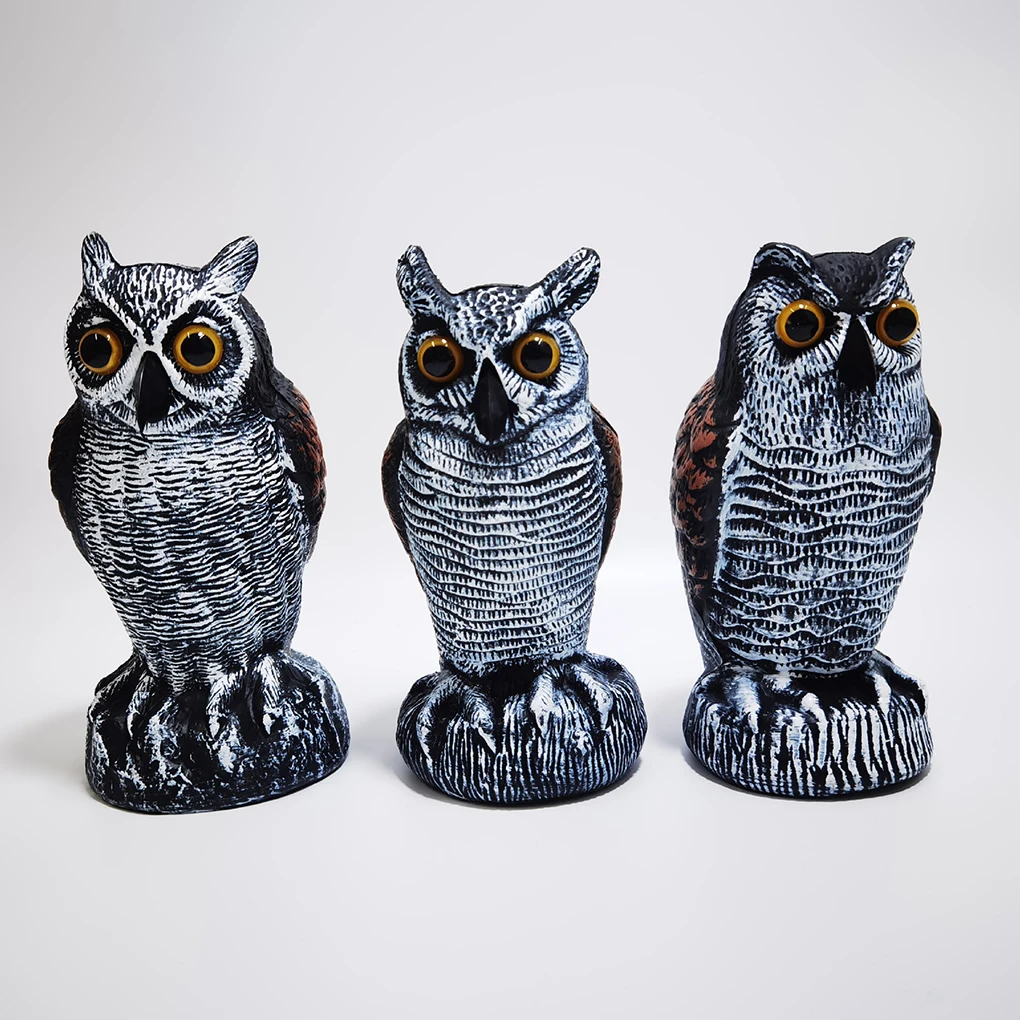 Owl Bird Deterrent Garden Plastic Owls Keep Birds Away Waterproof Sunscreen Scare Birds Away owl decoy bird repellent decoy plastic animal figures animal ornaments