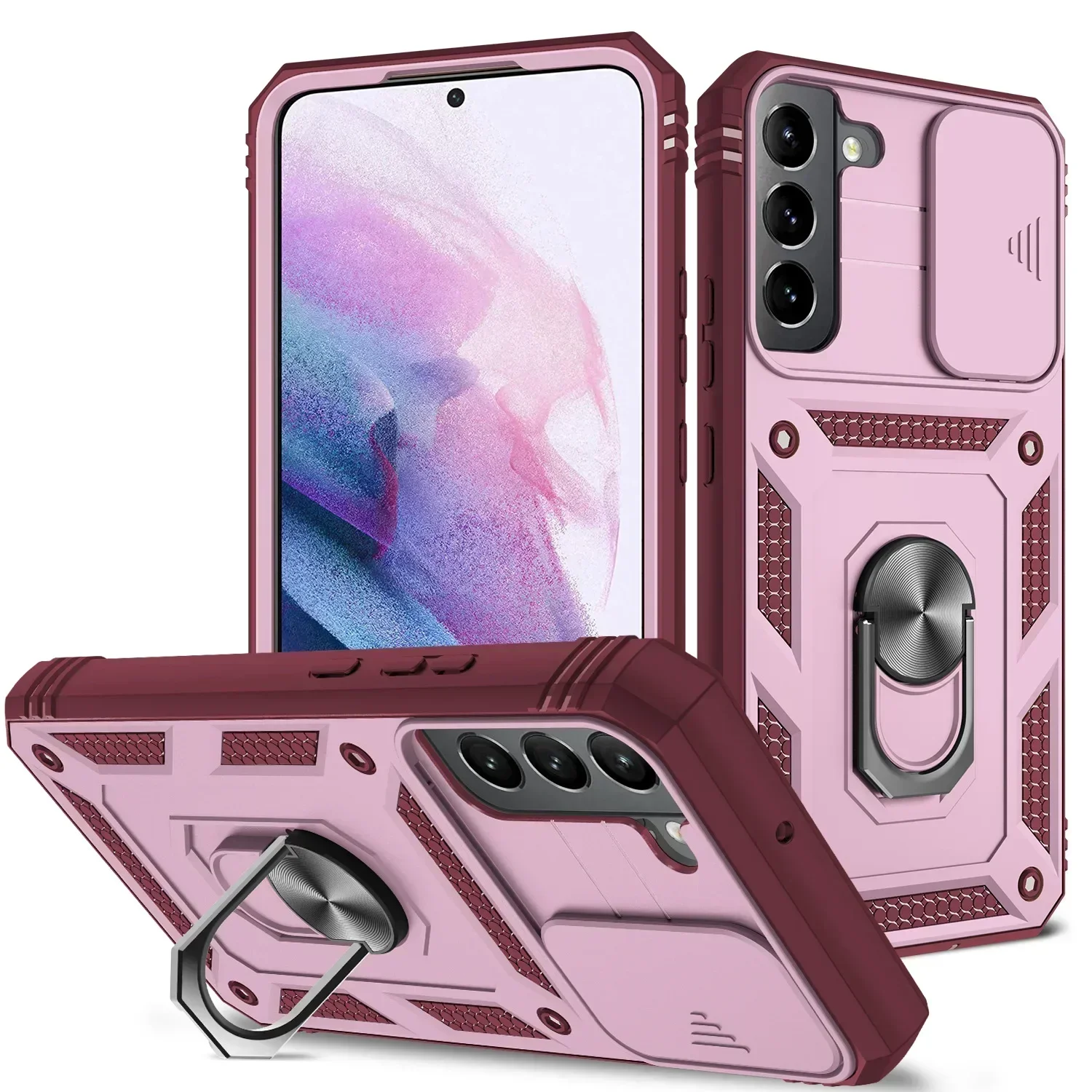 Heavy Duty Shockproof Case with 360° Rotating Kickstand and Camera Protection