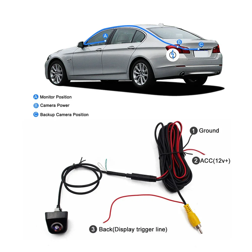 Car Front and Rear Cameras Smartour car reversing camera 170 degree HD night vision auto rear view Fishey Front view camera for Universal