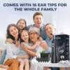 2024 Electric Ear Wax Removal Kit, Water Powered Ear Cleaning Tool with Irrigation Flusher 4 Pressure Settings Safety Ear Washer 6