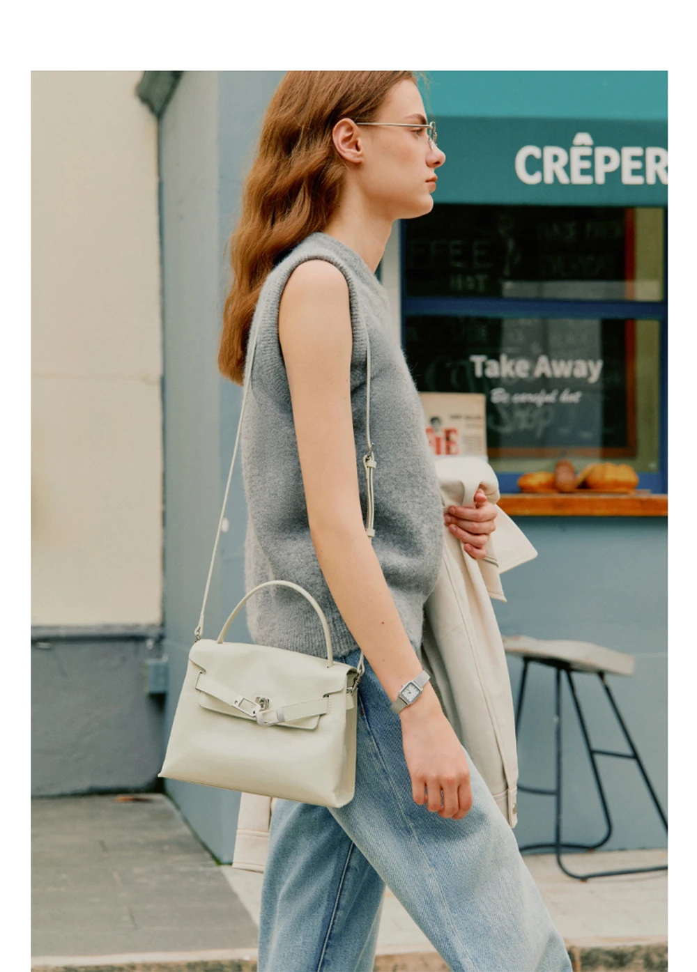 Microfiber synthetic leather tote, size reference