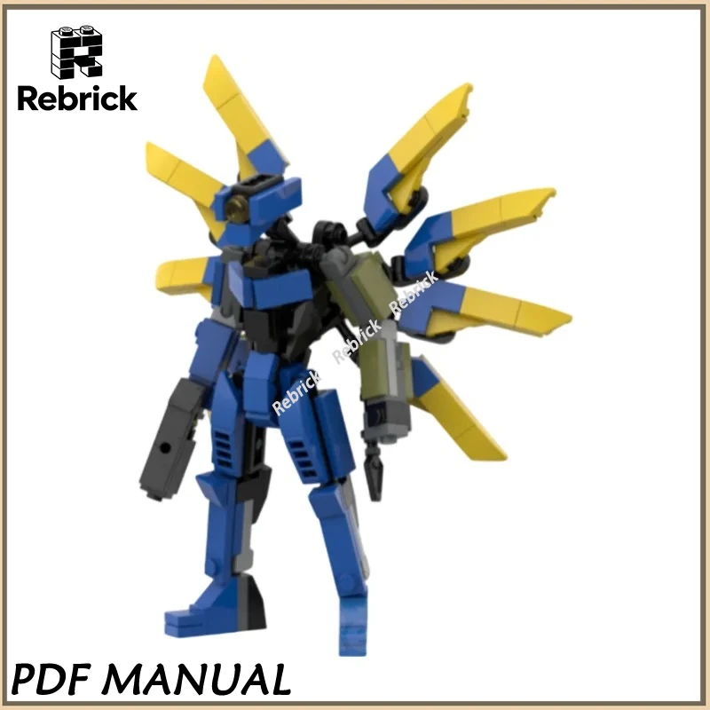 울트라킬 V1 스타일 메카 MOC 브릭스 블루 사이버 워리어 피규어 모델 빌딩 블록 키트