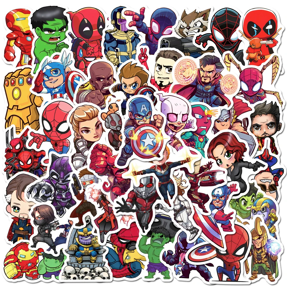 10-30-50-100pcs-Disney-Marvel-The-Avengers-Anime-Stickers-Cute-Super ...