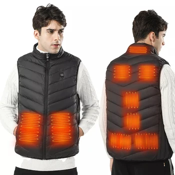 9Areas Heated Vest Men Women Heated Jacket Winter Usb Heating Vest Self Heating Thermal Vest Heating Down Jacket Warmte Vest 2