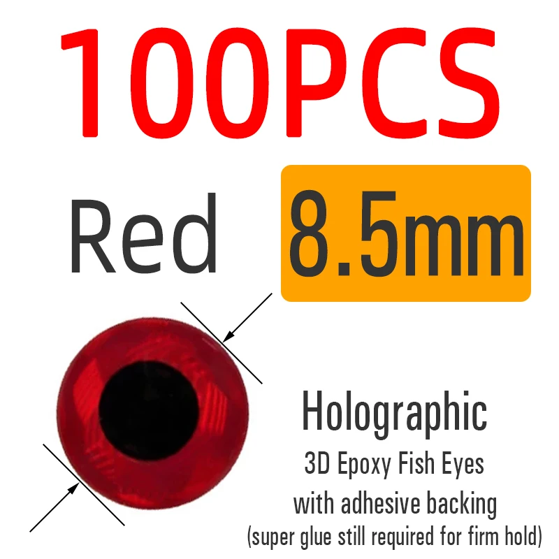 8.5mm Red 100pcs