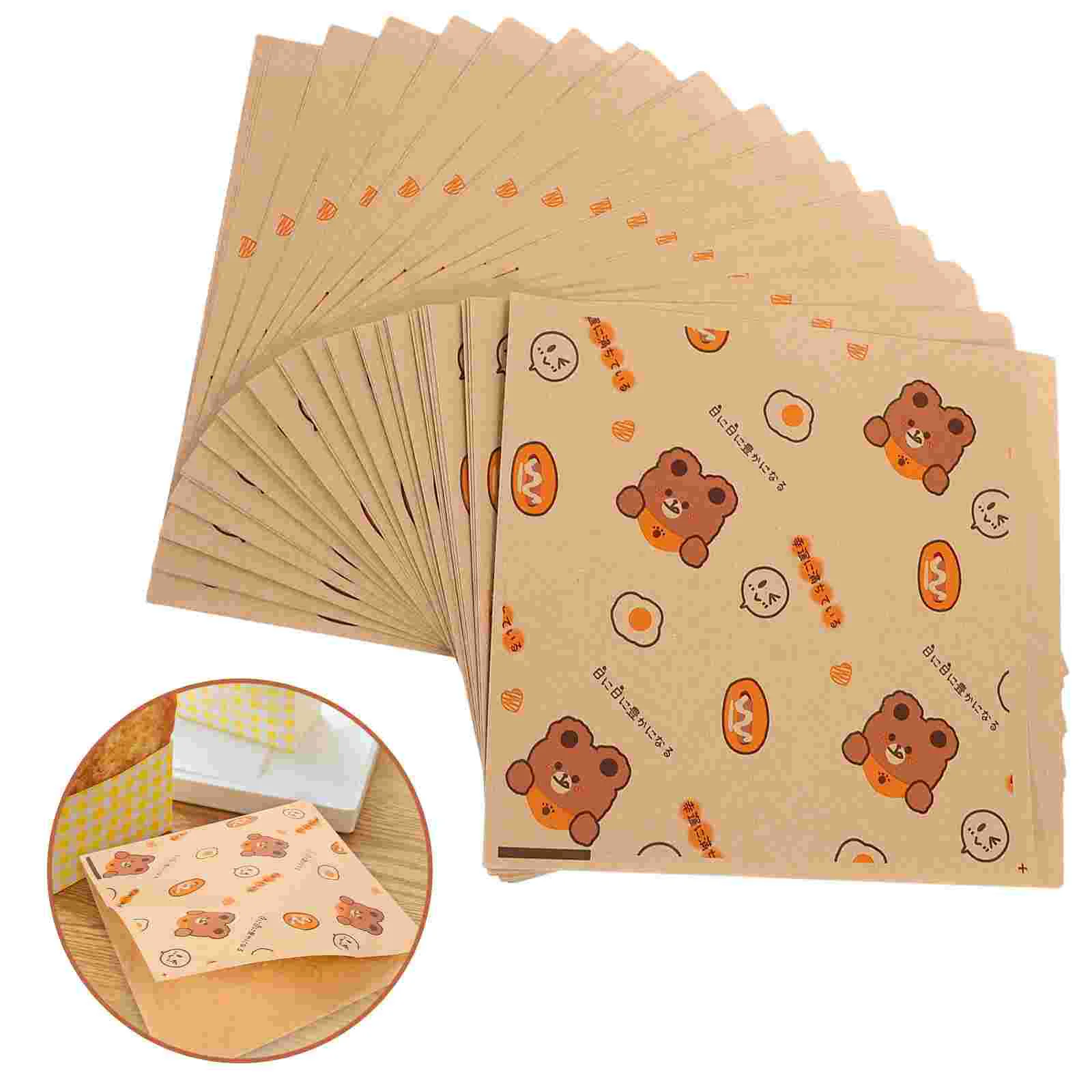 Sandwich Wrappers French Fries Wrapping Paper Greaseproof Food Compact Bread Cheese Baked Goods Packaging Baking