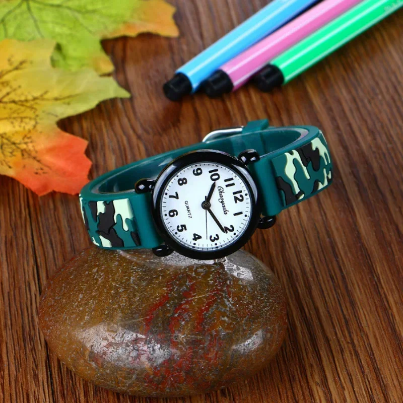 Brand Camo strap children's watch Cartoon Quartz Watches Student Boy Girl Sports Army Fan Cool Wristwatch Dropshipping 5