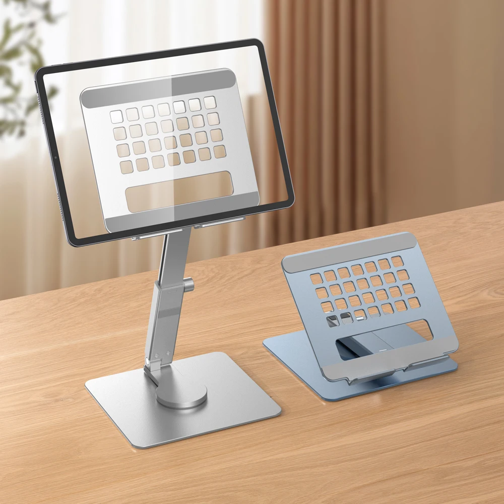 Portable Aluminum Tablet Stand Holder Desktop Folding Adjustable Rotating Metal Universal Stand for Ipad Pro Air Office Home Use Portable Aluminum Tablet Stand Holder Desktop Folding Adjustable Rotating Metal Universal Stand for Ipad Pro Air Office Home Use