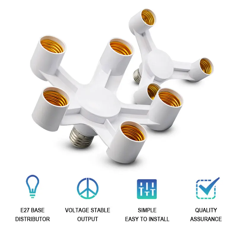 E27 base socket distributor adapter E27 to European style LED bulb lamp socket 2in1/3in1/4in1/5in1/6in1 LED adapter