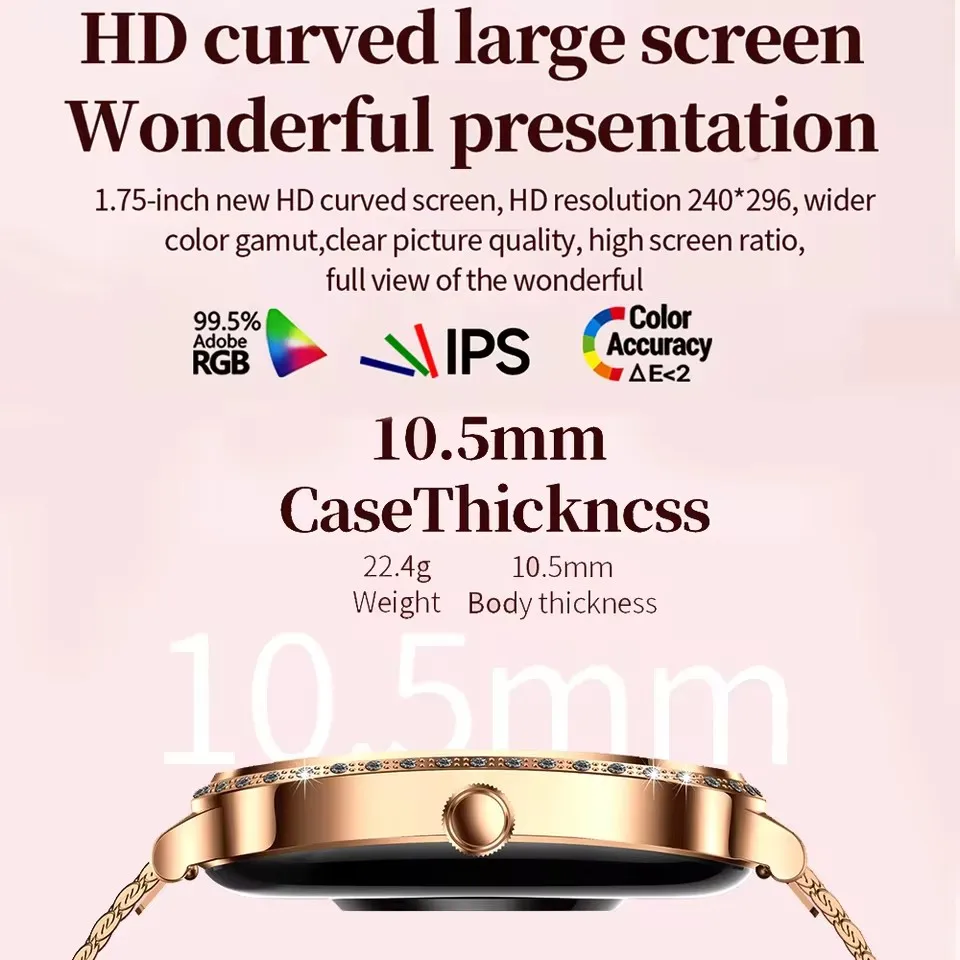 2025 New Bluetooth Call Smart Watches Women Wrist Watch Fitness Watch Waterproof Smartwatch For Xiaomi Huawei Android iOS iPhone 3