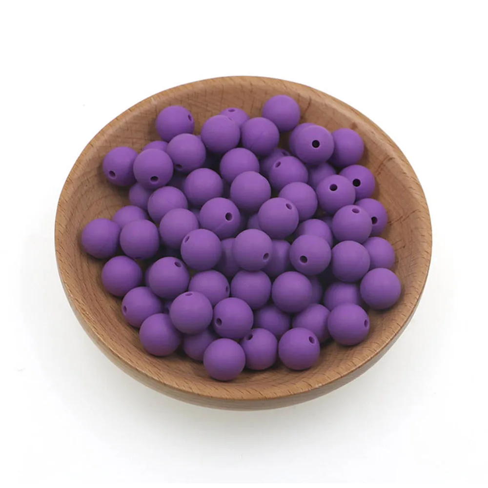 Silicone Round Beads for DIY Jewelry and Craft Projects - 20 Piece Set, 15mm