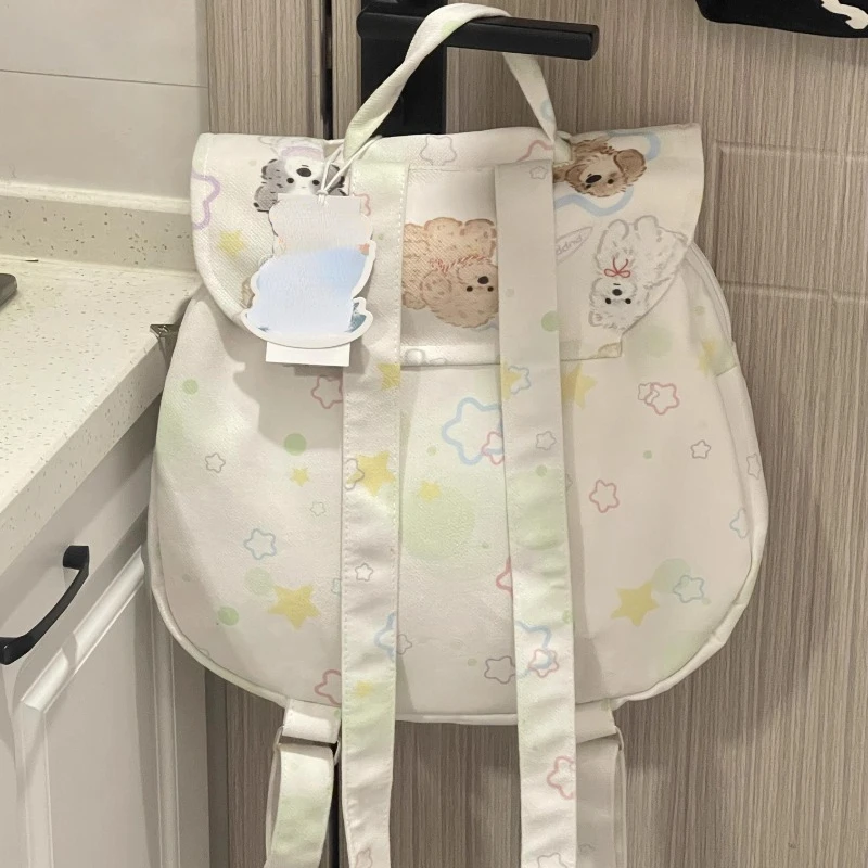 Kawaii Cartoon Students Casual Schoolbags Japanese Cute Dog Star Print Women's Bags Sweet Y2k Fashion Harajuku Girls Backpacks 2