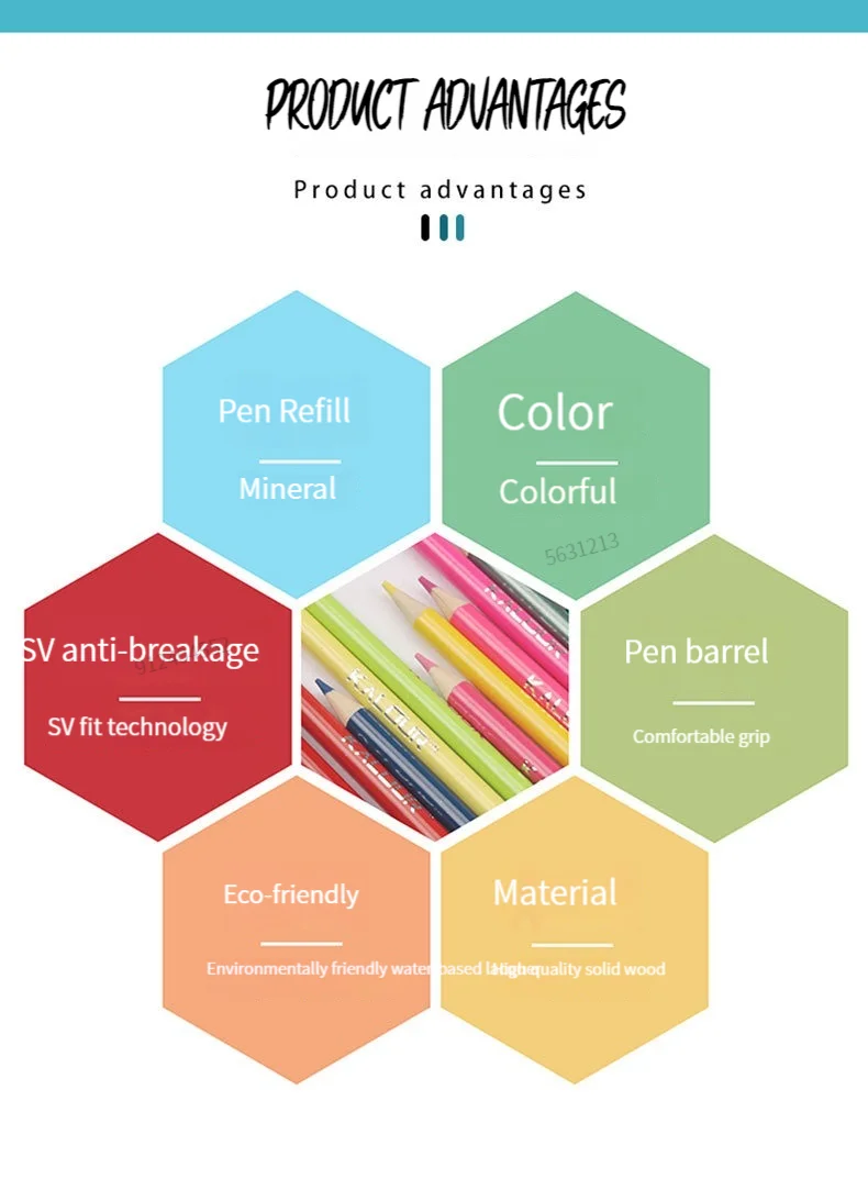KALOUR 180 Farben Ölfarbstifte Einzigartige Farbstifte in Eisenbox Professionelles Zeichenstift-Set für Schulbedarf und Kunstbedarf. – Detail 4
