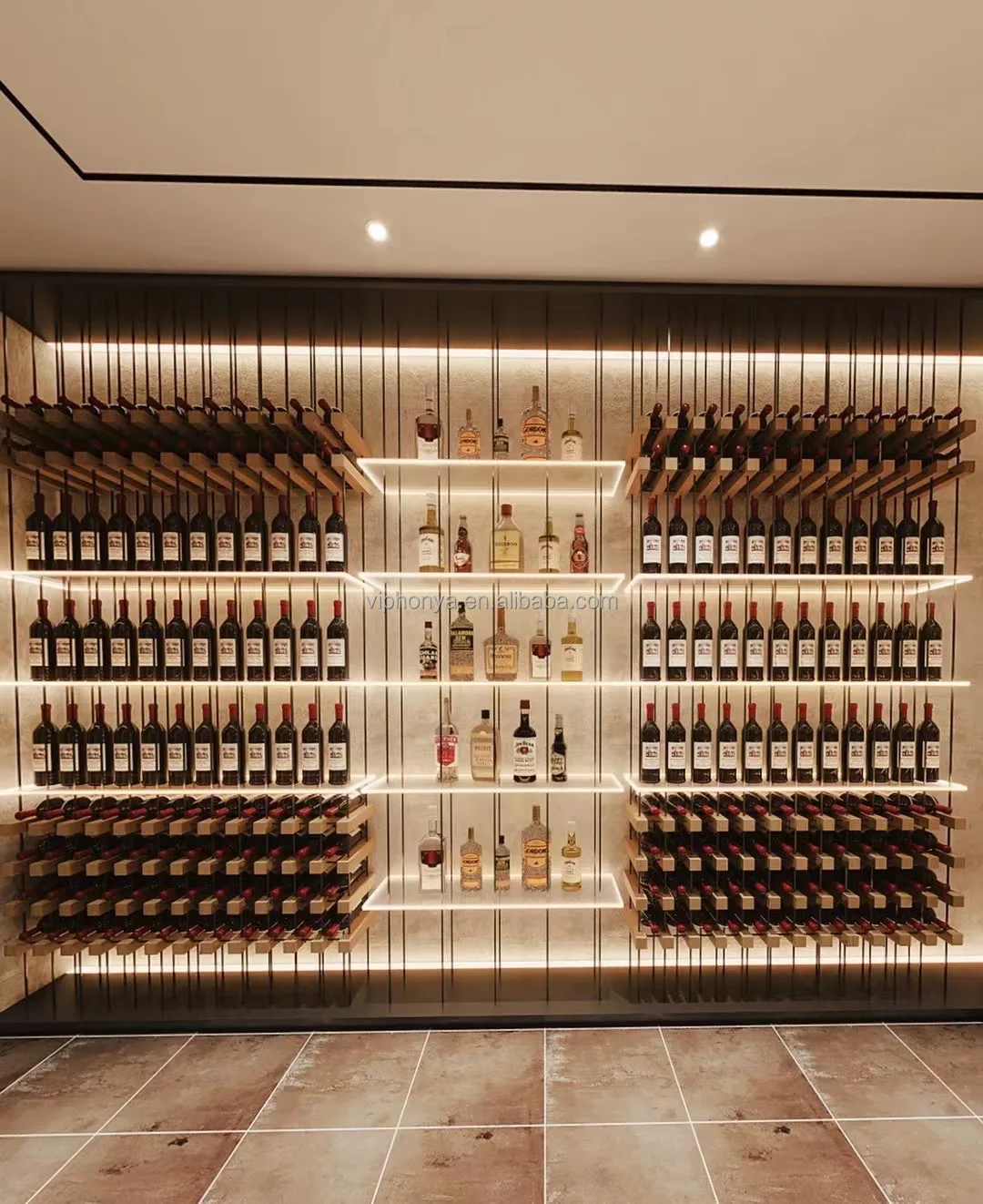 High Quality Temperature Control Dual Zone Compressor Wine Fridge Wine Cabinets with Rack