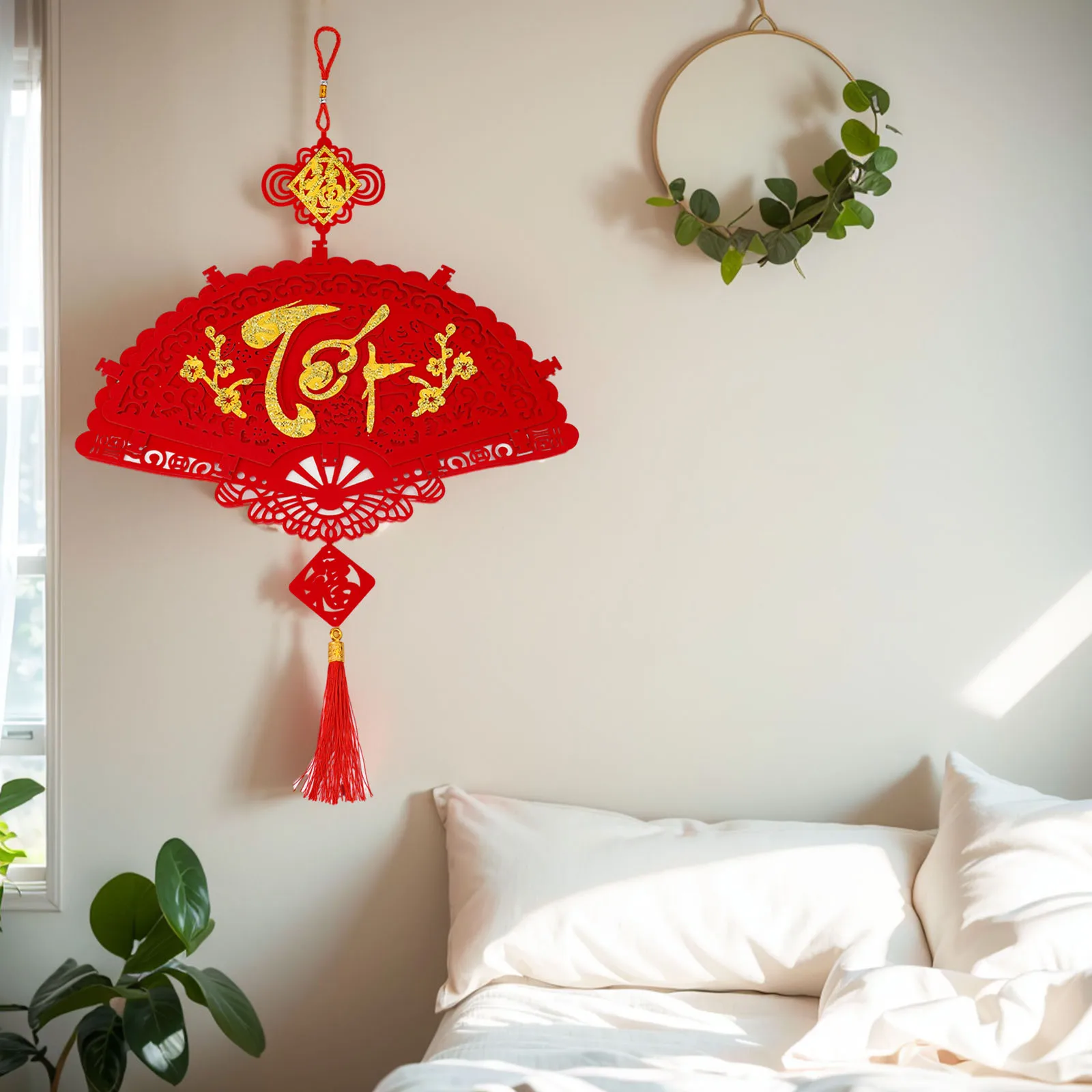 

Comfortable Lantern Hanging Ornament Flocking Cloth Application Chinese New Year Friendly Reminder Package Contents