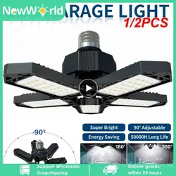1/2PCS Led Garage Light E27/E26 5000LM Adjustable Deformable Bulb Lamp Ceiling Light For Warehouse Workshop Lamp Industrial