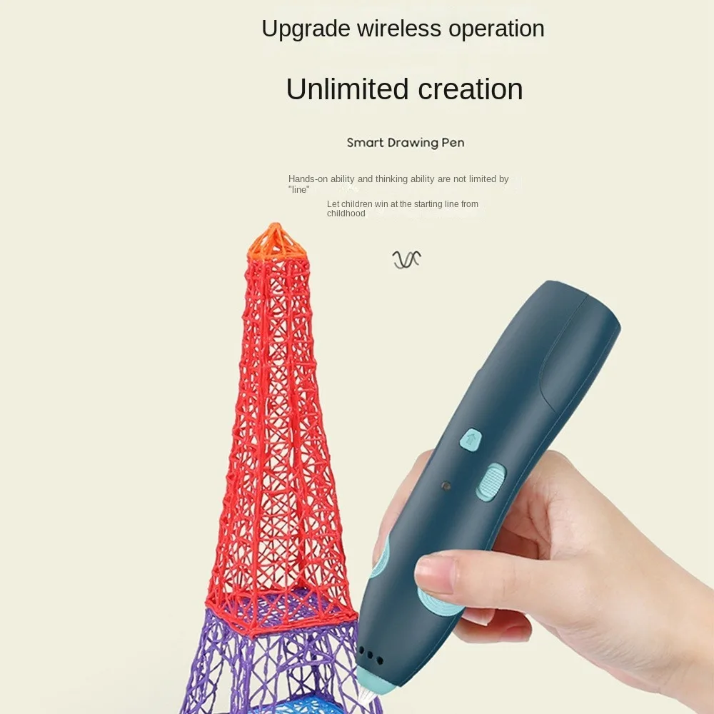 Rechargeable 3D Printing Pen USB Charging Toy Gift 3D Graffiti Pen Wireless Low Temperature Art Painting Birthday Gift