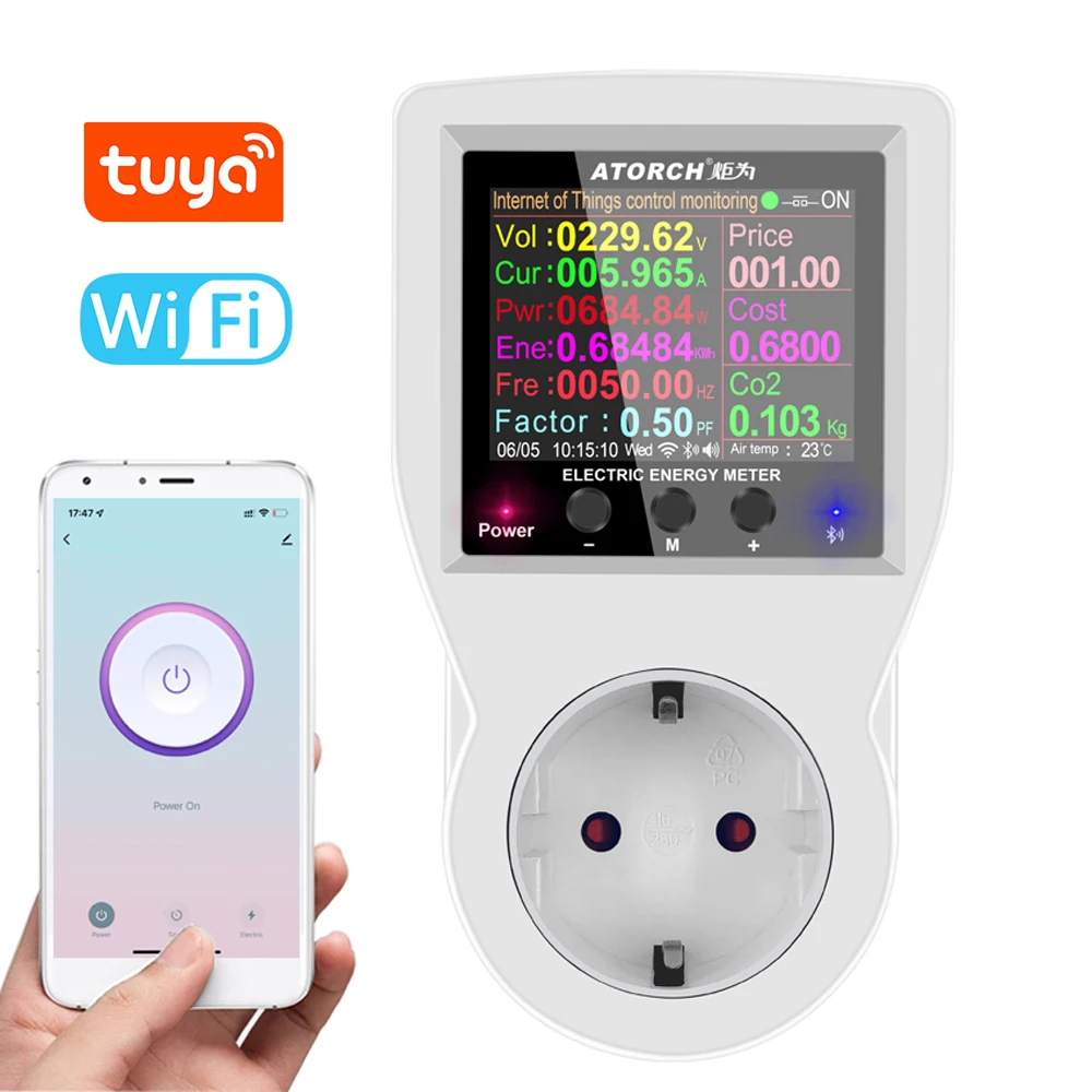 Tuya Wifi / Bt Smart Power Socket Digital Wattmeter Power Meter
