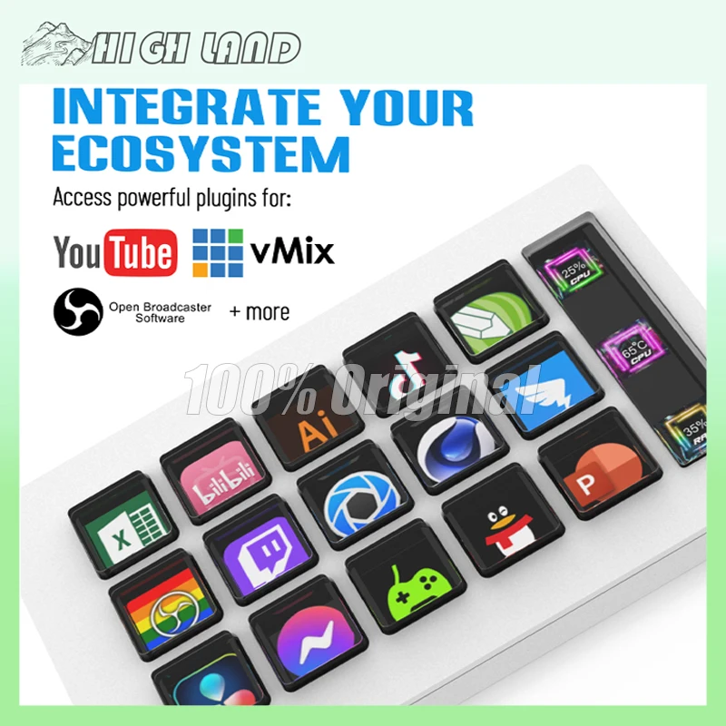 StreamDeck ־ Ű LCD ,   , ̺   Ʈѷ, , OS, ȵ̵, iOS , 15 Ű