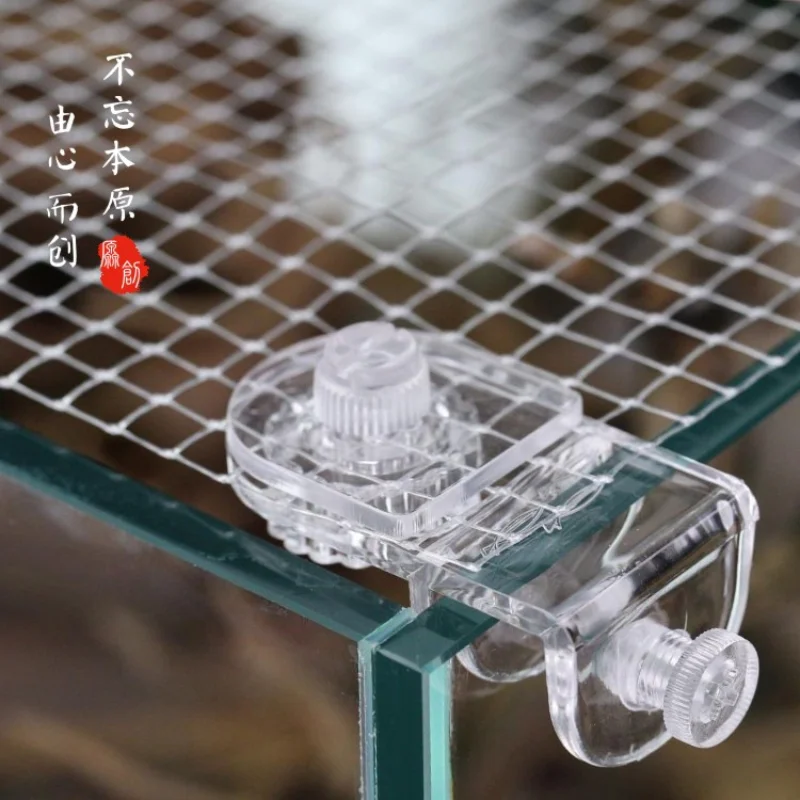 

Aquarium Accessories Fish Tank Net Holder Acrylic Transparent PP Anti-Jump Net Clamp Fixed Clip Aquarium Cover Holder Clips