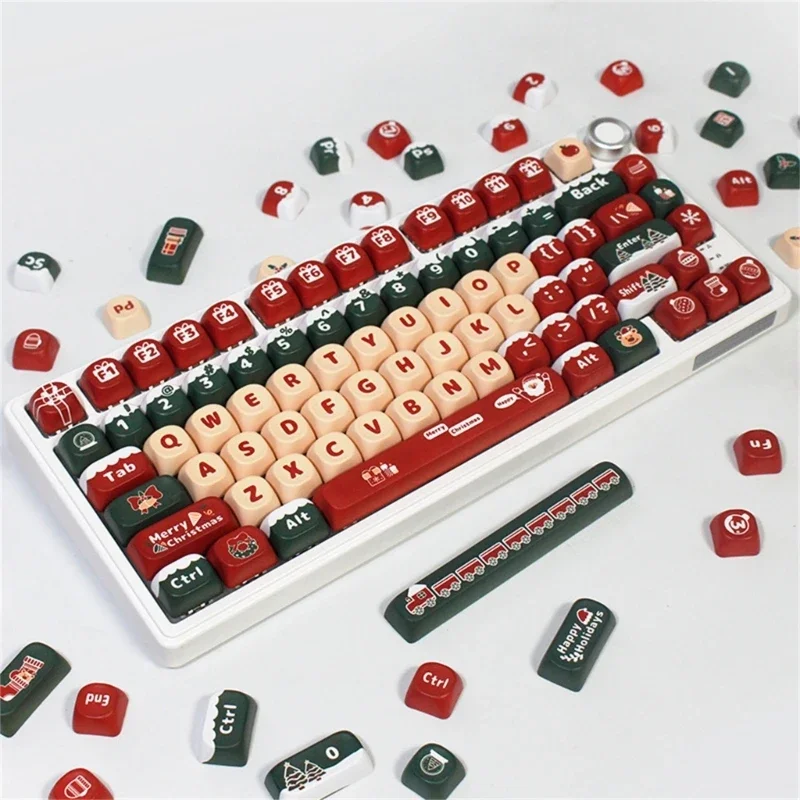 

Festive Christmas Keycaps Set PBT Sublimation Keycaps for a Better Typing Experience Suitable for Gamers and Typists