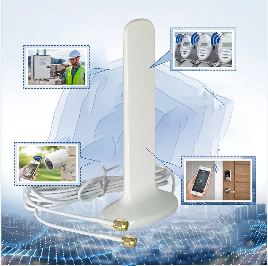 Dual Cable 2*2 5G 4G LTE 3G GSM Omni Aerial High Gain 12dbi 600~6000Mhz Indoor WiFi Router Antenna For SMA RPSMA TS9 Male