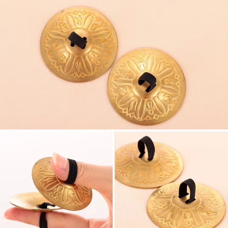1Pair Creative Finger Cymbals Small Finger Cymbals Belly Dancing Mini Musical Instrument Saucers Belly Dance Accessories