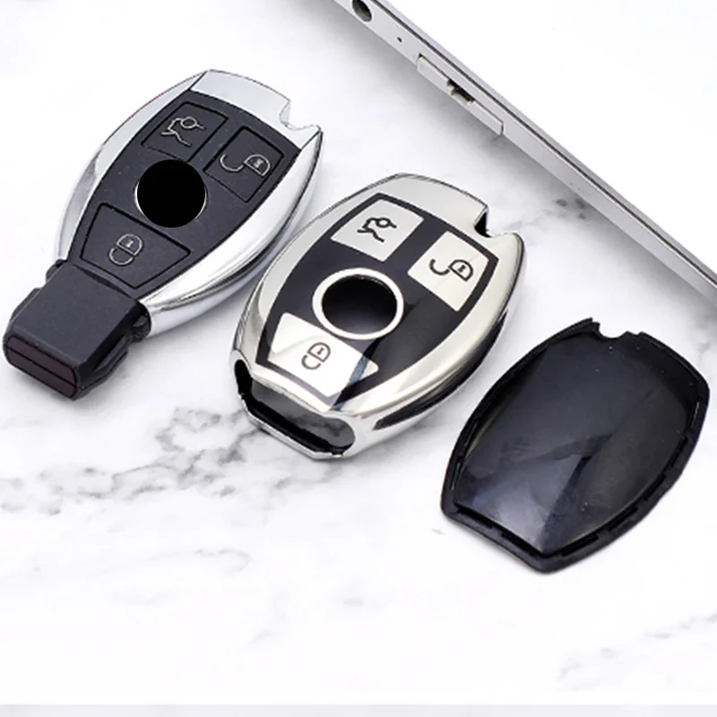 Soft TPU Car Remote Key Case Cover Fob for Mercedes Benz A B G R Class GLA GLK W176 W204 W251 W463 Accessories key chains