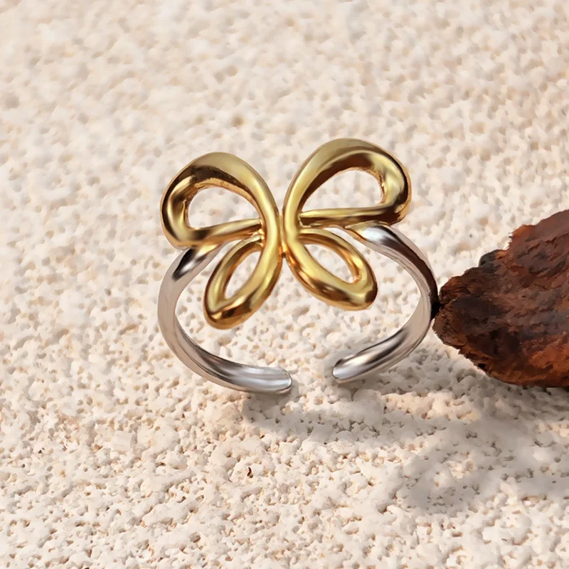 Charm Ocean Series Opening Rings 18K Gold Plated Mini Crab Ribbed Conch Lava Textured Starfish Ring for Women Girls Rust Proof