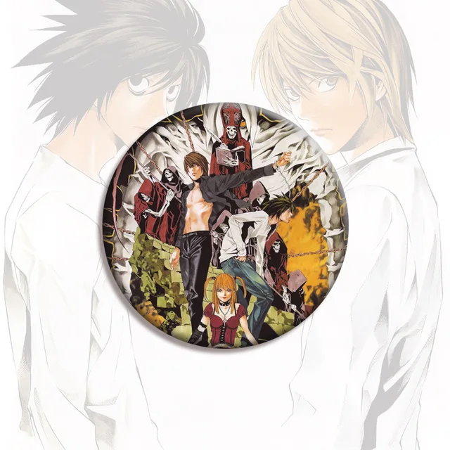Anime death note cosplay crachá broche l · lawliet assassino yagami luz  pinos emblemas para mochilas presente das crianças - AliExpress