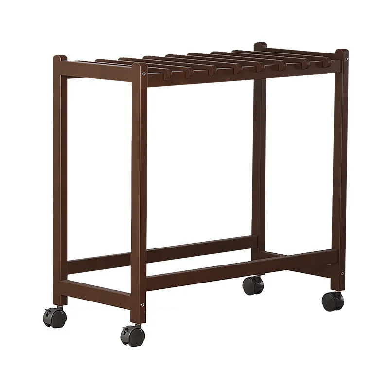 Movable Pants Rack Beech Pants Hanger Multi-Functional Clothes Rack With Rotating Wheels Mobile Hook Shelves For Bedroom Storage