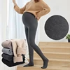 Home Wear Pregnant Women Leggings Cotton Vertical Stripes Autumn Winter Plus Fleece Thickened Warm Belly Support Tights 1