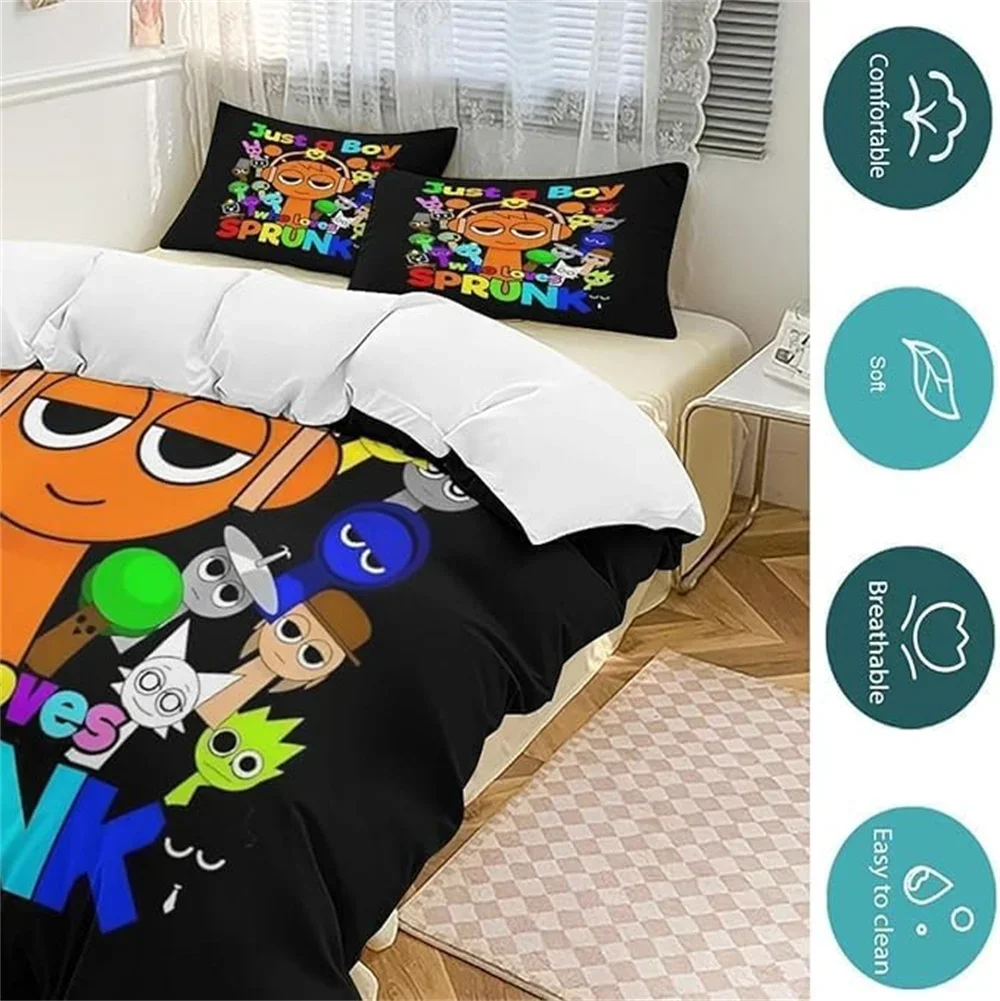 Game Sprunki Bedding Sets For Kids Boys Girls New 3d Printed Bed Cover Comforter Duvet Cover Pillow Case Bedroom Decoration