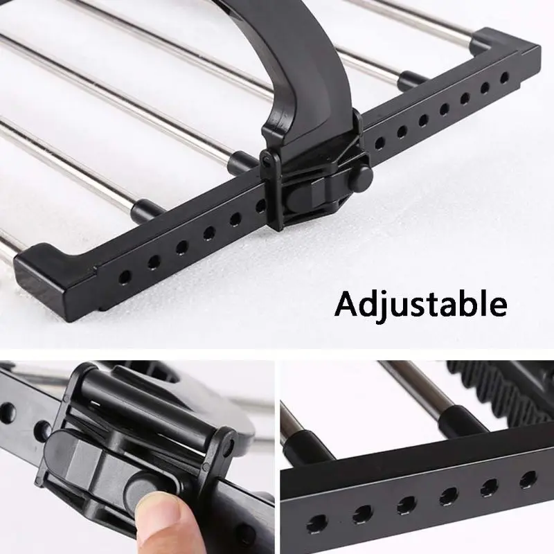 Airer Dryer Drying Rack 5 Rail Bar Holder Home Decoration Accessories Folding Shoes Towel Radiator Towel Clothes Folding Pole_voghion.com