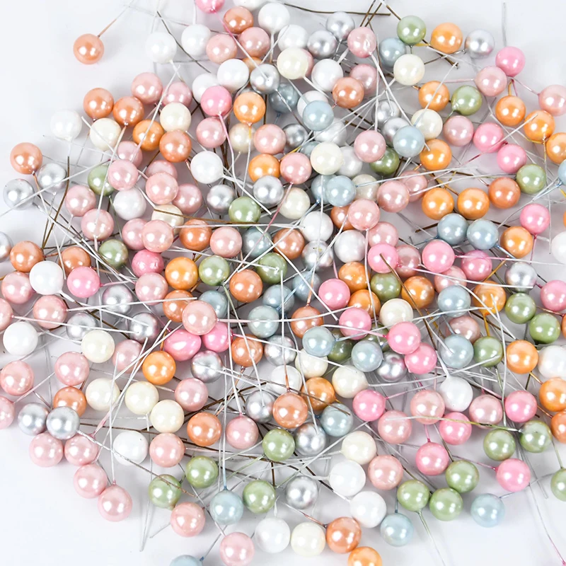 50/100Pcs Weihnachten Beeren Gefälschte Obst Künstliche Perle Blume Staubblätter Kirsche Hochzeit Weihnachten Dekoration Weihnachten Kränze Navidad – Detail 9