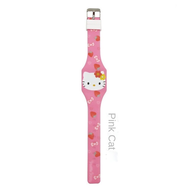 Sanrio Cartoon Children‘S Digital Watch Hello Kitty Mickey Mouse Minnie LED Display With Time Sports Watch Casual Silicone