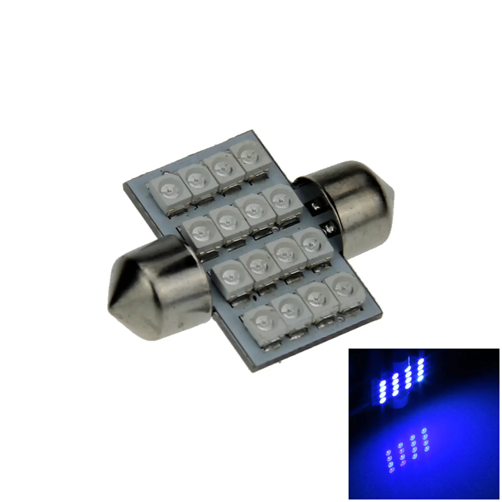 

1x Синий RV 31 мм гирлянда, боковая лампа, 16 излучателей, 1210 SMD, светодиодный 3021