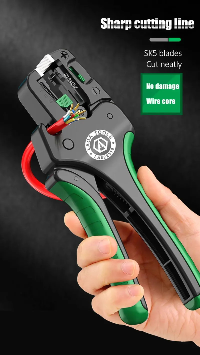 LAOA Manueller Abisolierer, Multifunktions-Abisolierer für Elektriker, Abisolierer, Drahtschneider, Glasfaser-Drahtzange – Detail 5