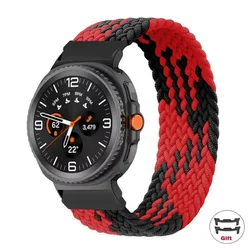 Braided Solo Loop Sport Fabric Strap - XL (192mm - 208mm) (Red black 11)