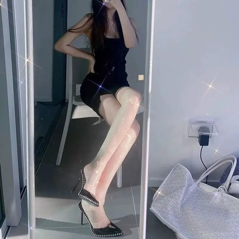 New Hot Sale PVC Women Platform Sandals High Heels Waterproof Female Transparent Crystal Wedding Shoes Sandalia Feminina_voghion.com