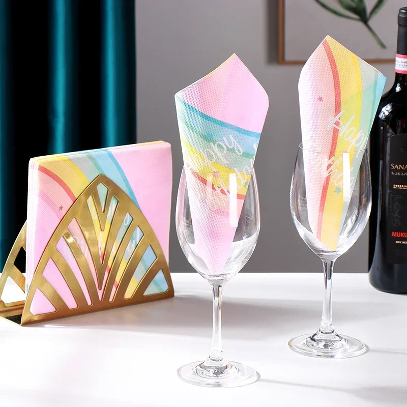 20pcs 33cm 2-Ply New Colored Paper Napkins Party Printed Tissues Birthday Decoration Dessert Table Pure Wood Pulp Paper