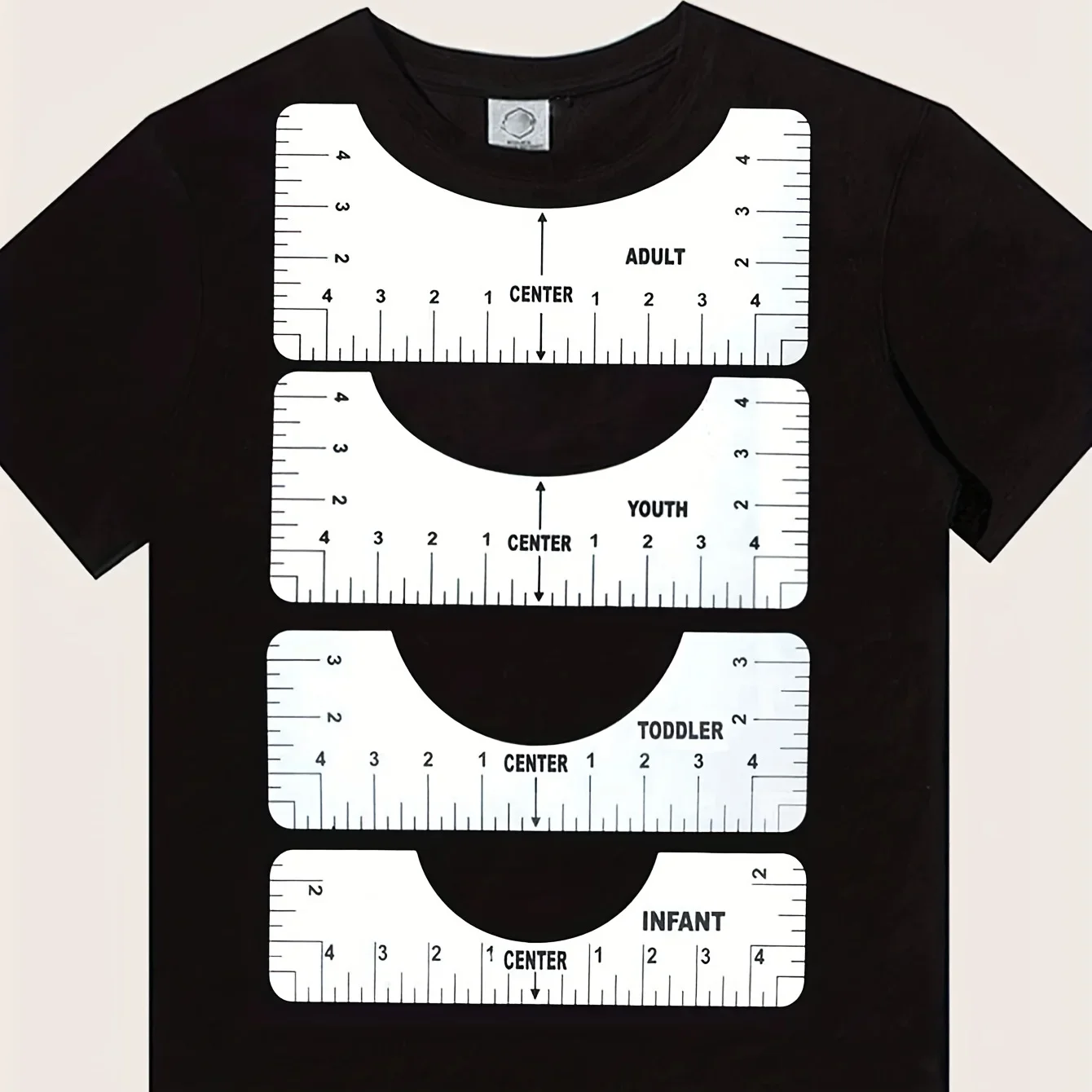 Acrylic T-shirt Alignment Ruler - For Front and Back Measurement