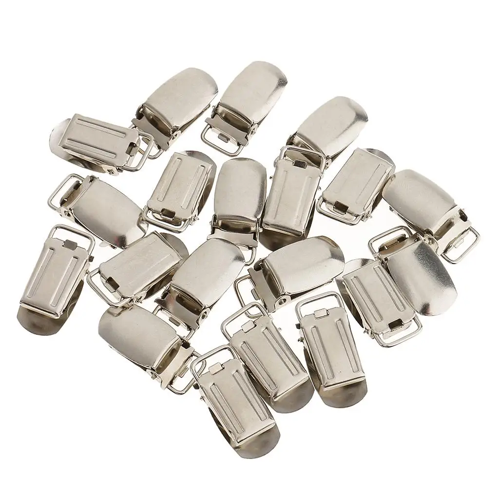 Baby Pacifier Clips 20 Pieces Metal Paci Pacifier Suspender Clips Holder for Crafts 1.5x3cm