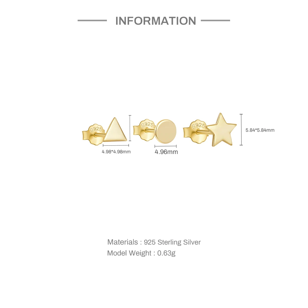 Dangle Earrings CANNER Multi-size 18K Gold Color Piercing Aretes for Women Moon Star Flower Heart Piercings Jewerly