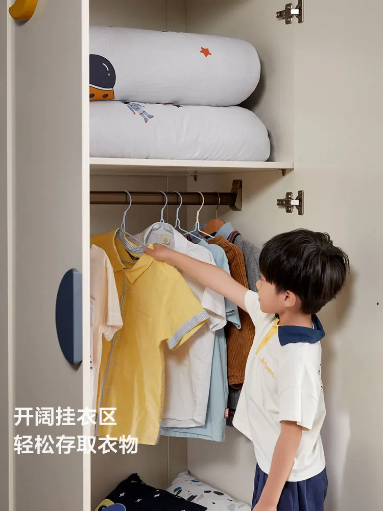 Modern simple children's wardrobe household bedroom small three-door wardrobe
