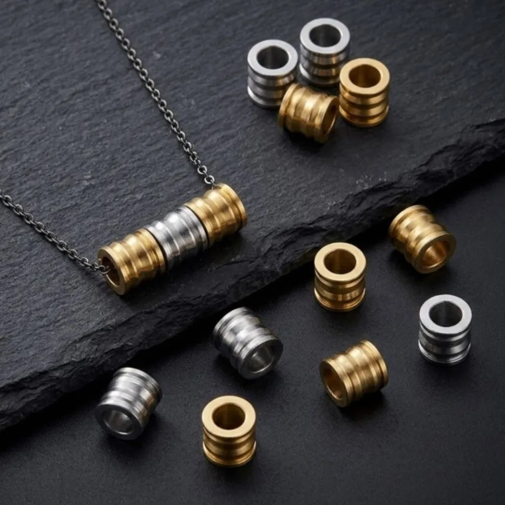 10 Stück/Lot lose Spacer-Perlen in Bambusform für DIY handgemachte Armbänder, Halsketten, Schmuckherstellung, Bastelmaterial