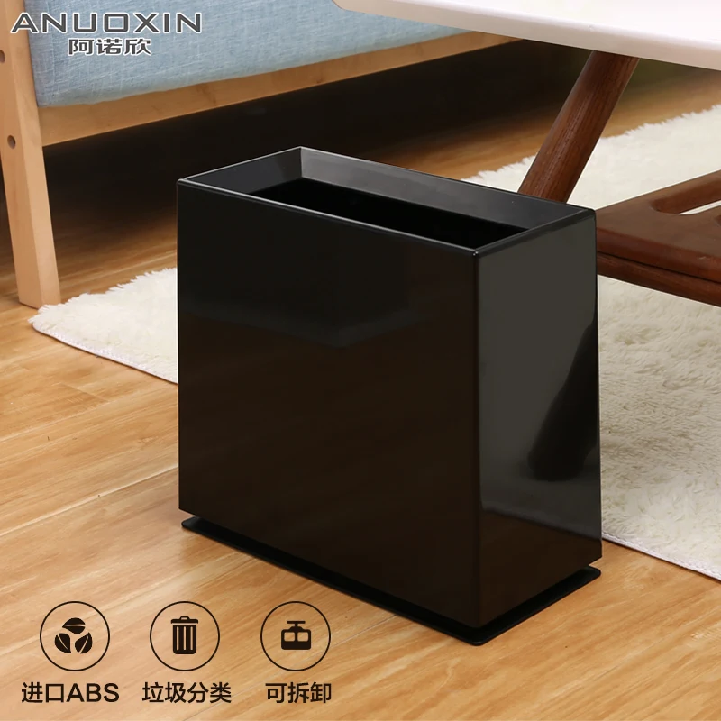 Black-White-Plastic-Bathroom-Garbage-Trash-Can-Bedroom-Kitchen-Trash ...
