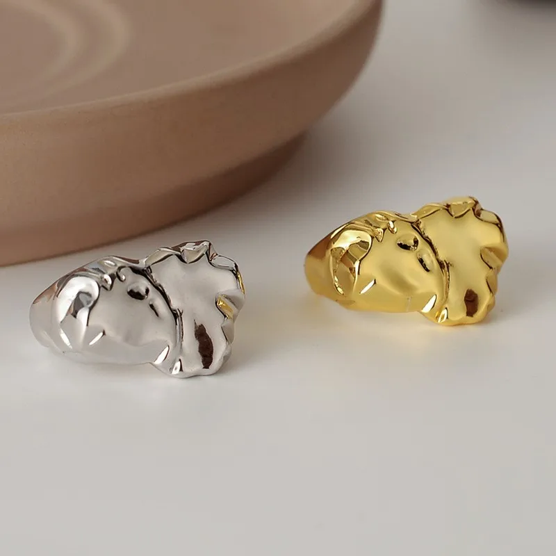 Creative Irregular Golden Metal Rings for Women Fashion Prevent Allergy Silver Color Wedding Rings Jewelry Gifts